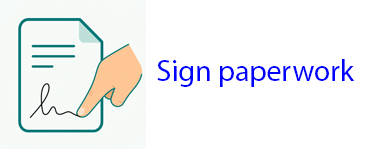 Sign paperwork Logo